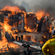 A home burns to the ground in Ventura, CA. (Image: AP)